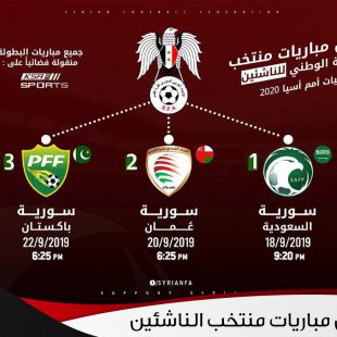 جدول مباريات منتخب الناشئين